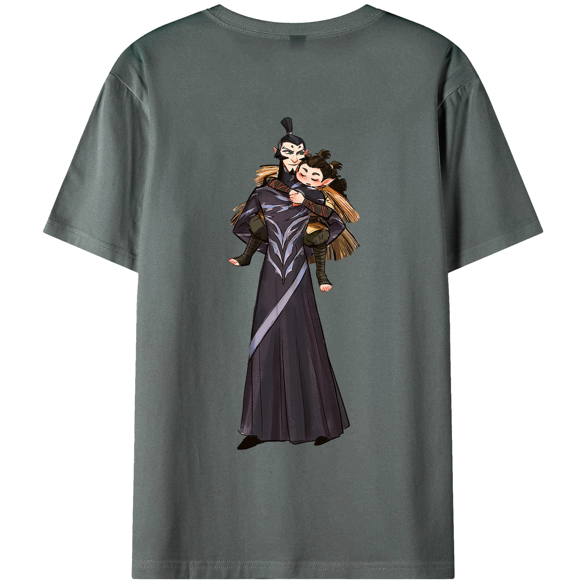 （画像用） Ne Zha 2 ナタ 魔童の大暴れ 綿100％ メンズ半袖Tシャツ（バックプリント） 通気性